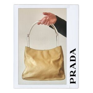 SUMMER 🍋 Y2K Prada Tessuto Shoulder Bag in Synthetic Nylon, Acrylic Top Handle